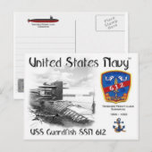 USS GUARDFISH SSN-612 BRIEFKAART z (Voorkant / Achterkant)