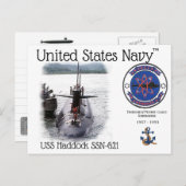 USS HADDOCK SSN-621 ONDERZEEËR BRIEFKAART (Voorkant / Achterkant)