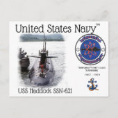 USS HADDOCK SSN-621 ONDERZEEËR BRIEFKAART (Voorkant)