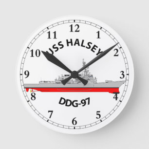 USS HALSEY - DDG-97 - ARLEIGH BURKE RONDE KLOK
