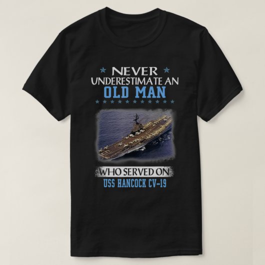 USS Hancock CV19 Veterans Dag eervaldag cadeau T-shirt (Design voorkant)