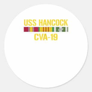 USS Hancock CVA19 Vietnam Veteraan Ronde Sticker