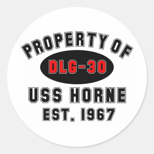 USS Horne DLG-30 Ronde Sticker (Voorkant)