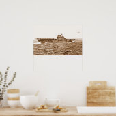 USS Hornet B-25-startposter Poster (Keuken)