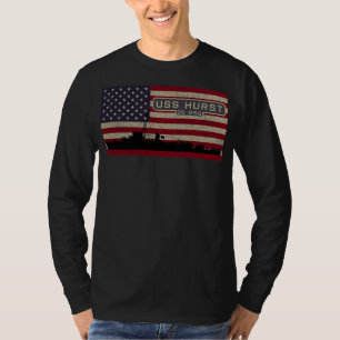 USS Hurst DE 250 WW2 Amerikaanse vlag T-shirt