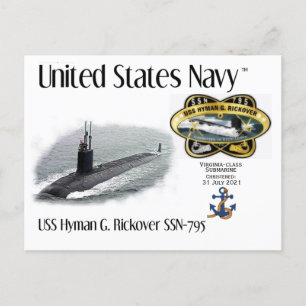 USS HYMAN G. RICKOVER SSN-795 SUBMARINE a BRIEFKAA Briefkaart