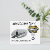 USS HYMAN G. RICKOVER SSN-795 SUBMARINE a BRIEFKAA Briefkaart (Staand voorkant)
