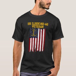 USS Illusive MSO 448 mijnenveger oorlogsschip vete T-shirt
