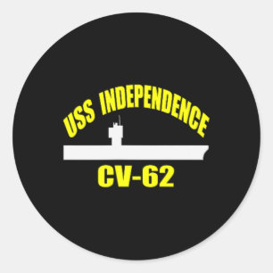 USS Independence CV-62 Vliegtuig Carrier Fathers D Ronde Sticker