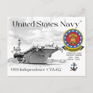 USS INDEPENDENCE CVA-62 CARRIER Briefkaart