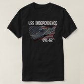 USS Independence CVA-62 Vliegtuig Drager Veteranen T-shirt (Design voorkant)