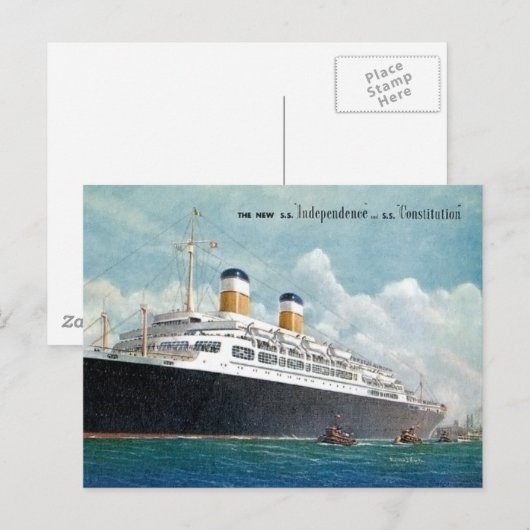 USS Independence & SS-grondwet Briefkaart (Voorkant / Achterkant)