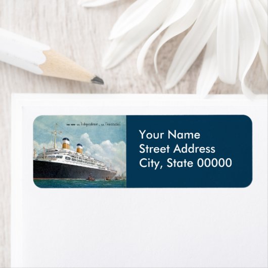 USS Independence & SS-grondwet  Etiket (Insitu)