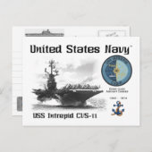 USS INTREPID CVS-11 VLIEGTUIG CARRIER - Briefkaart (Voorkant / Achterkant)