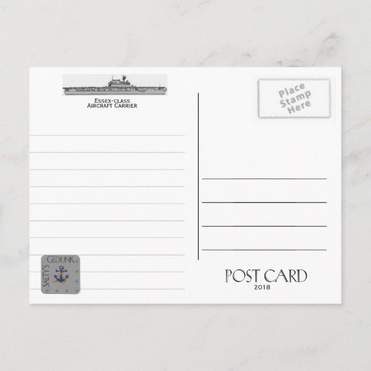 USS INTREPID CVS-11 VLIEGTUIG CARRIER - Briefkaart (Achterkant)