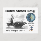 USS INTREPID CVS-11 VLIEGTUIG CARRIER - Briefkaart (Voorkant)