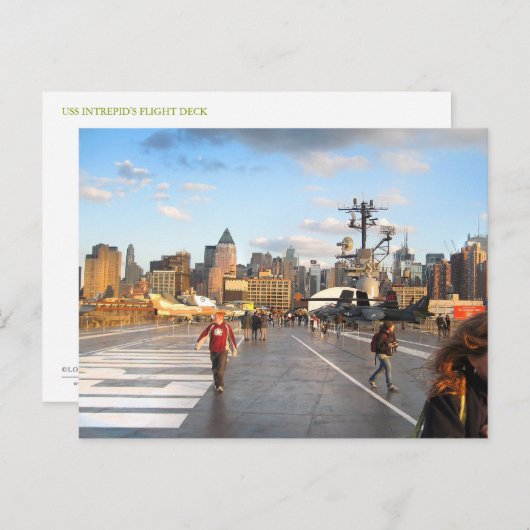 USS Intrepid's vlucht Deck Briefkaart (Voorkant / Achterkant)