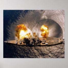 USS Iowa - Battleship Firing Broadside - 1984 Poster