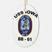USS Iowa BB-61 Keramisch Ornament (Links)