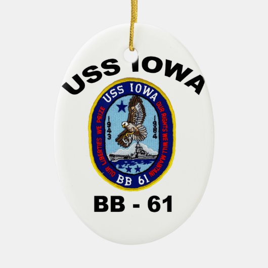USS Iowa BB-61 Keramisch Ornament (Voorkant)