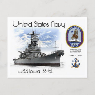 USS IOWA BB-61 SLAGSCHIP - Briefkaart
