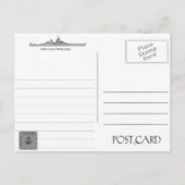 USS IOWA BB-61 SLAGSCHIP - Briefkaart (Achterkant)