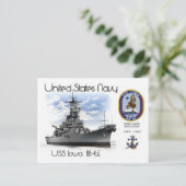USS IOWA BB-61 SLAGSCHIP - Briefkaart (Staand voorkant)