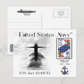 USS JACK SSN-605 SUBMARINE - BRIEFKAART (Voorkant / Achterkant)