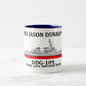 USS Jason Dunham, DDG-109, aanpasbare data Tweekleurige Koffiemok (Center)