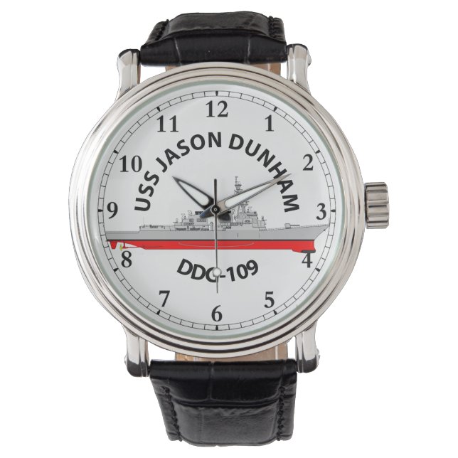 USS JASON DUNHAM - DDG-109 - ARLEIGH BURKE WATCH HORLOGE (Voorkant)