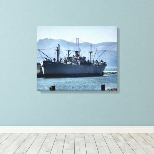 USS Jeremiah O'Brien Canvas Afdruk (Insitu (Houten vloer))