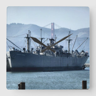 USS Jeremiah O'Brien Wall Clock Vierkante Klok