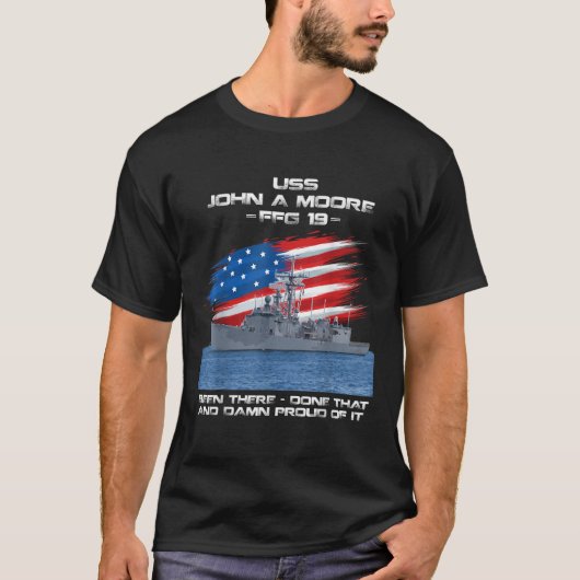 USS John A Moore FFG 19 Class Frigate Amerikaanse T-shirt (Voorkant)