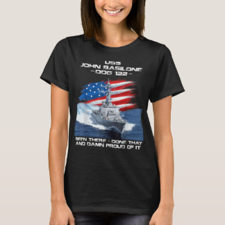 USS John Basilone DDG-122 Destroyer Ship USA Flag  T-shirt