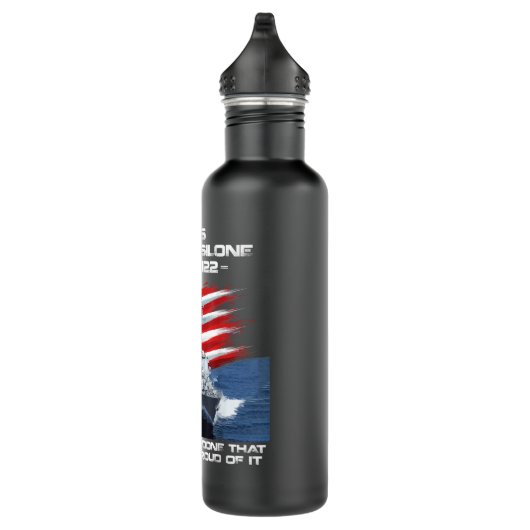 USS John Basilone DDG-122 Destroyer Ship USA Flag  Waterfles (Rechts)