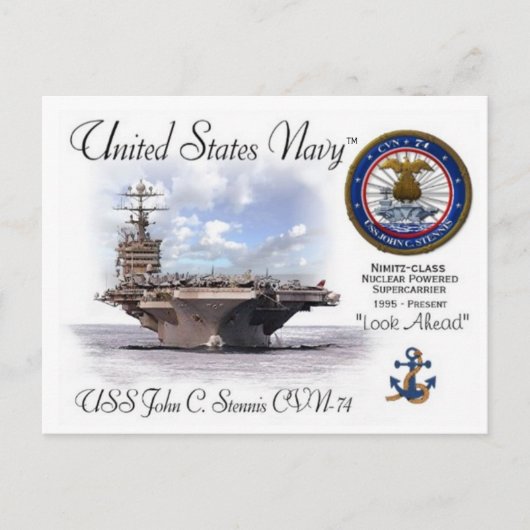 USS JOHN C. STENNNIS CVN-74 CARRIER - Briefkaart (Voorkant)