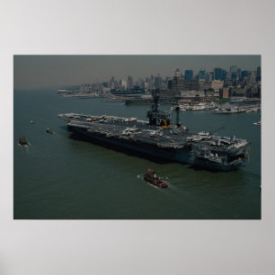 USS John F. Kennedy", die de Hudson R Poster