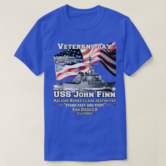 USS John Finn Arleigh Burkeclass destroyer T-shirt (Design voorkant)