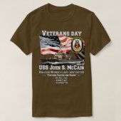 USS John S McCain Destroyer Veterans T-shirt (Design voorkant)