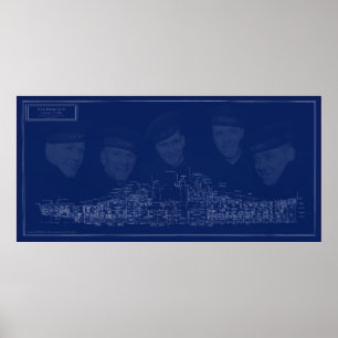 USS Juneau-blauwdruk Poster