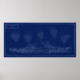 USS Juneau-blauwdruk Poster