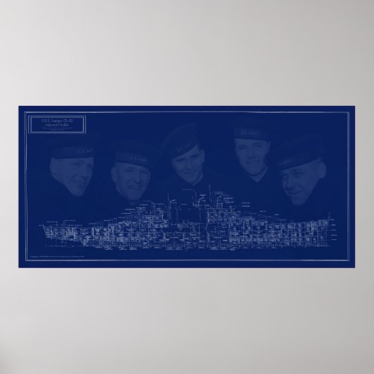 USS Juneau-blauwdruk Poster (Voorkant)