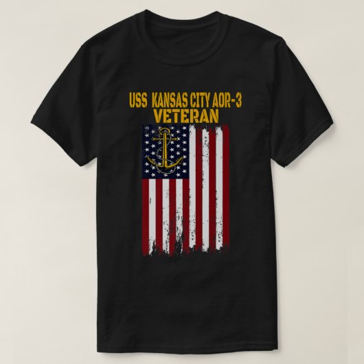 USS Kansas City AOR3 Replenging Oiler Ship Vete T-shirt (Design voorkant)