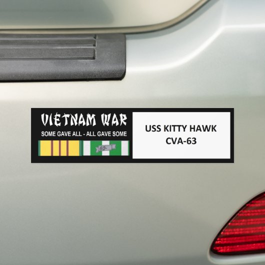 USS KAT HAWK VIETNAM WAR VETERAN BUMPERSTICKER (Op auto)