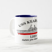 USS Kearsarge, LHD-3, aanpasbare datums die worden Tweekleurige Koffiemok (Voorkant links)