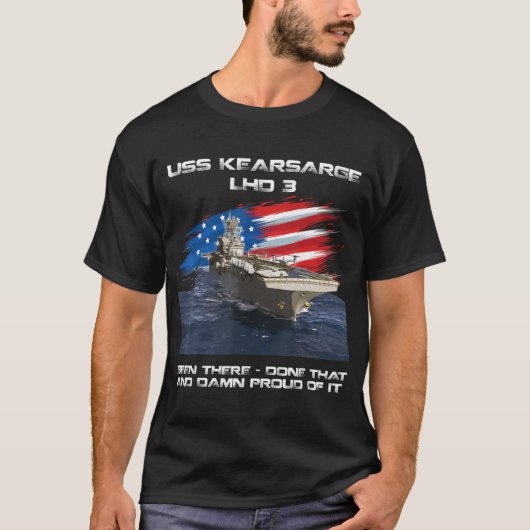 USS Kearsarge LHD-3 Amfibisch Aanvalsschip Vetera T-shirt (Voorkant)