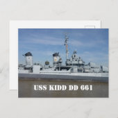 USS KIDD DD 661 Briefkaart (Voorkant / Achterkant)