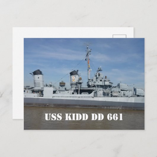 USS KIDD DD 661 Briefkaart (Voorkant / Achterkant)