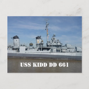 USS KIDD DD 661 Briefkaart