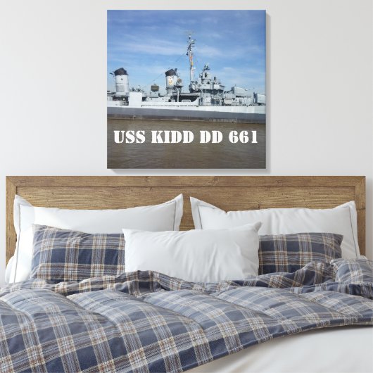 USS KIDD DD 661 Canvas afdrukken (Insitu (Slaapkamer))